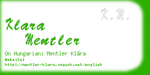 klara mentler business card