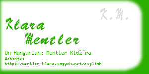 klara mentler business card